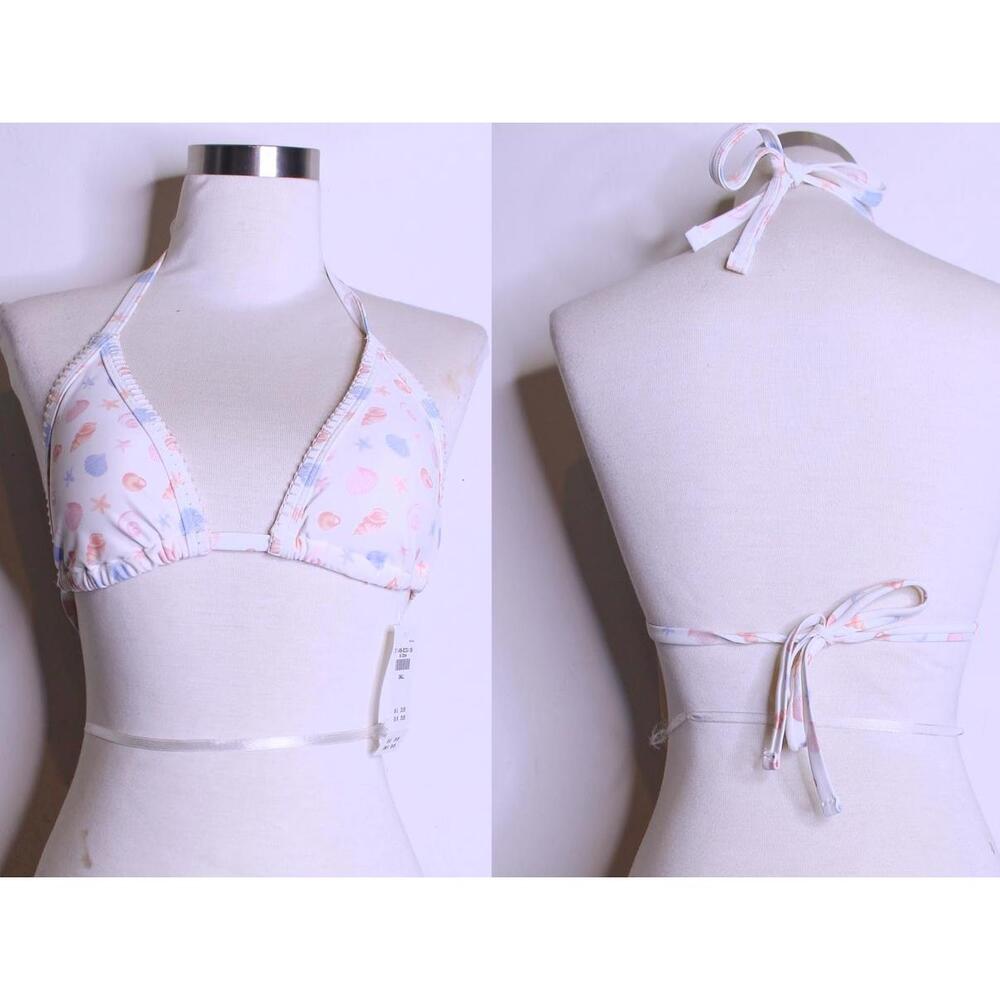 NWT Hollister White Seashell Motif Bikini Top - Medium